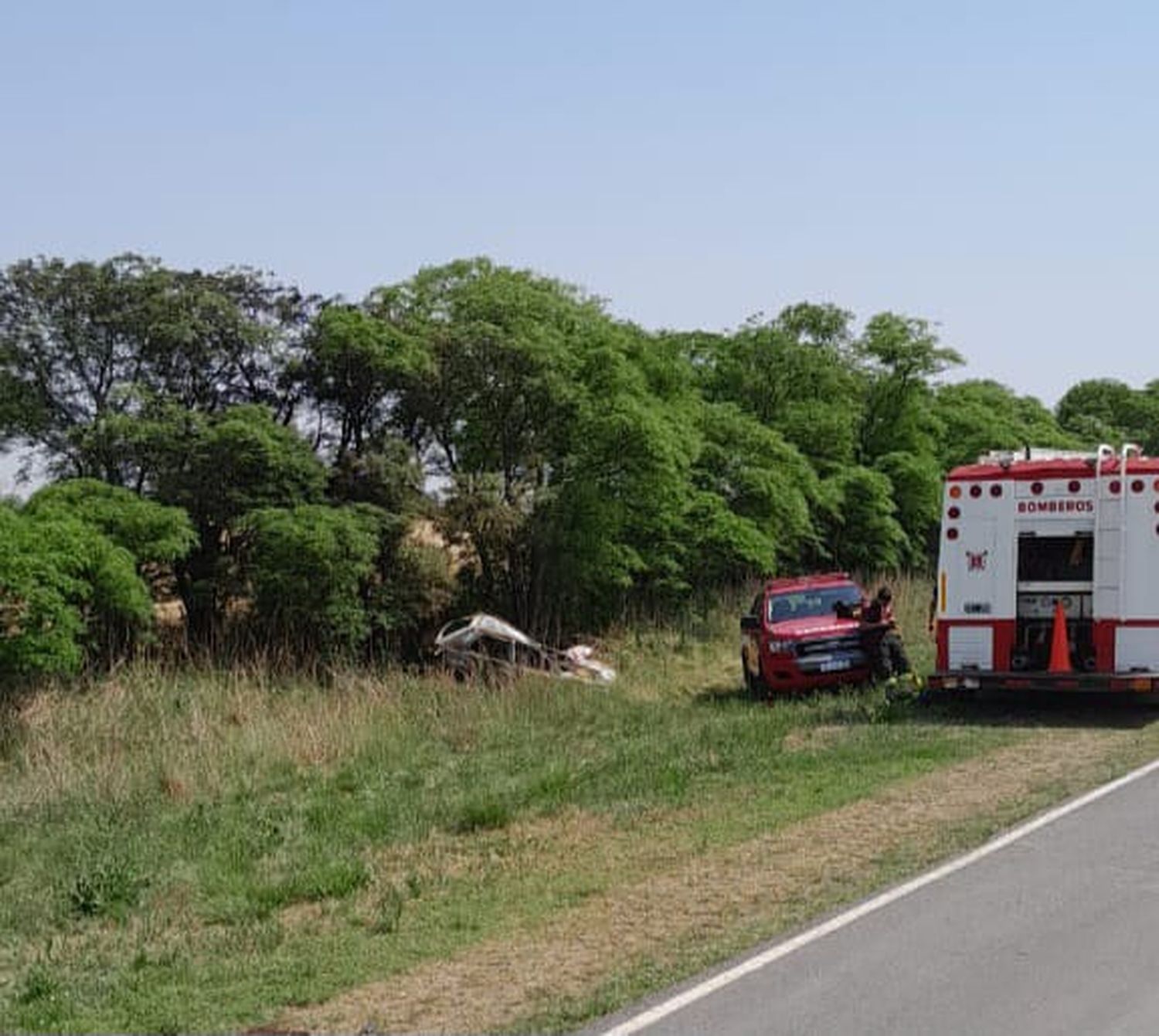 El accidente ocurrió sobre ruta 20, cerca de Esmeralda.