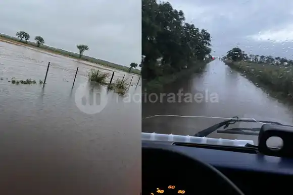 Campos bajo agua en Villa San José tras superar los 170mm de precipitaciones