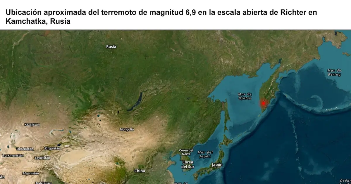 Un terremoto de magnitud 6,9 sacude la península de Kamchatka