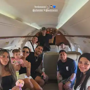 Leandro Paredes viajó en avión privado a Santa Fe para asistir al casamiento de Kevin Zenón