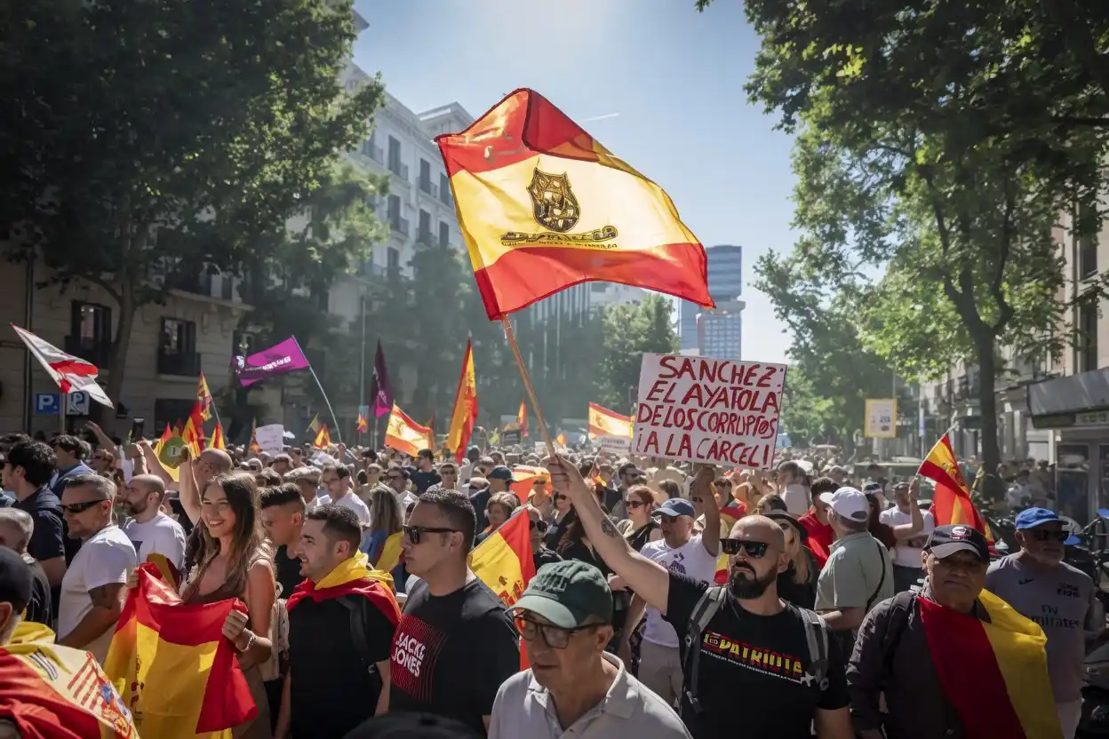 La oposición copó las calles de Madrid y elevó consignas contra Pedro Sánchez.