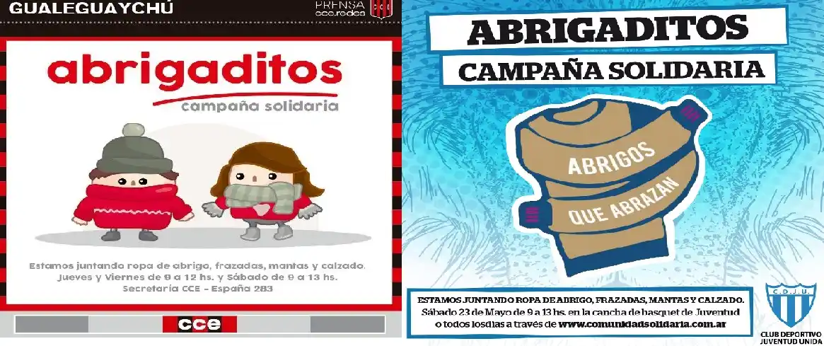 Abrigaditos: la campaña solidaria que encabezan Central y Juventud Unida