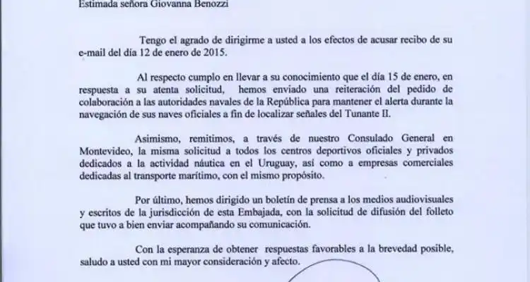 Tunante II: Importante compromiso de Uruguay