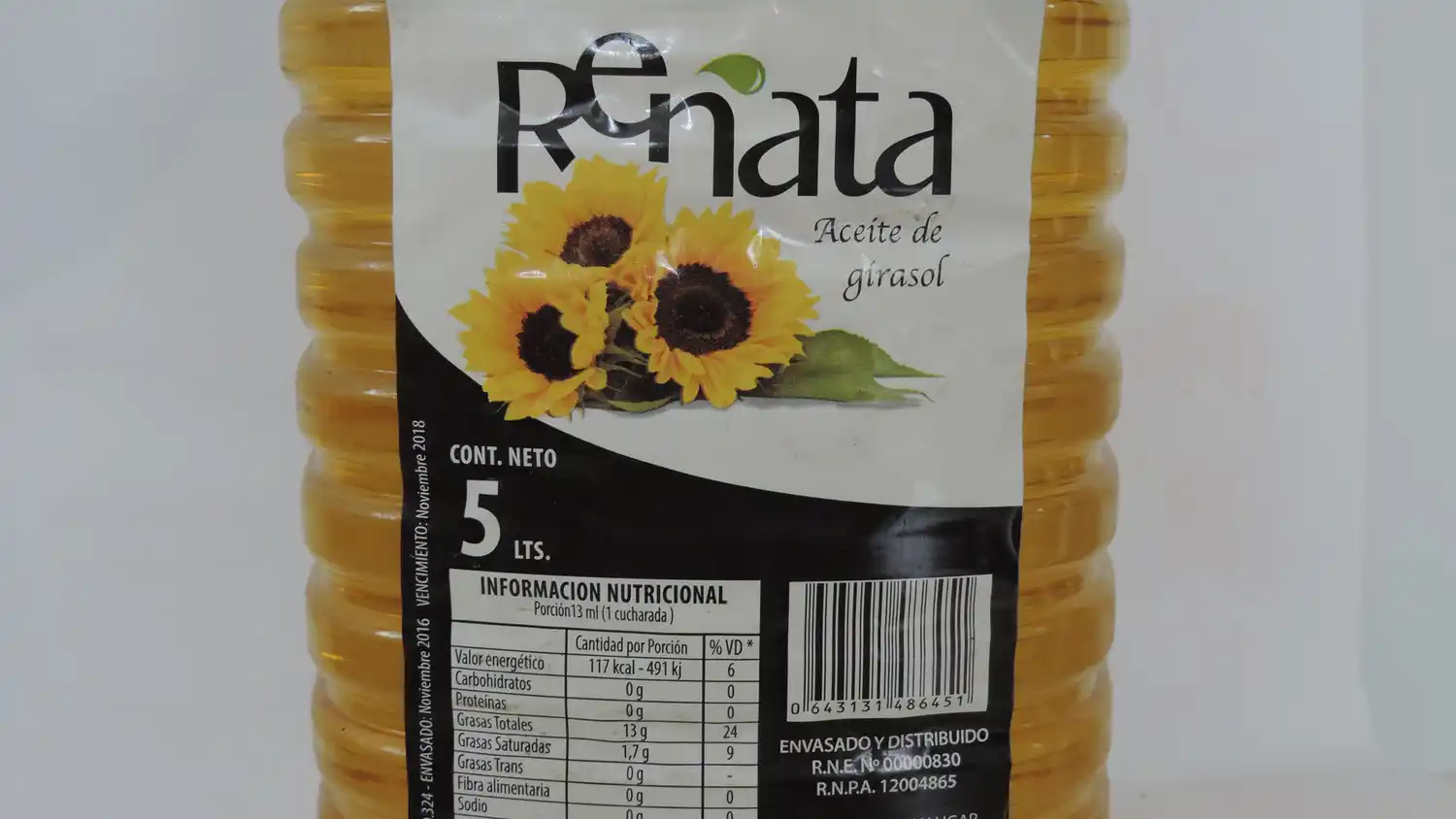 La Assal prohibió el aceite de girasol “Renata”