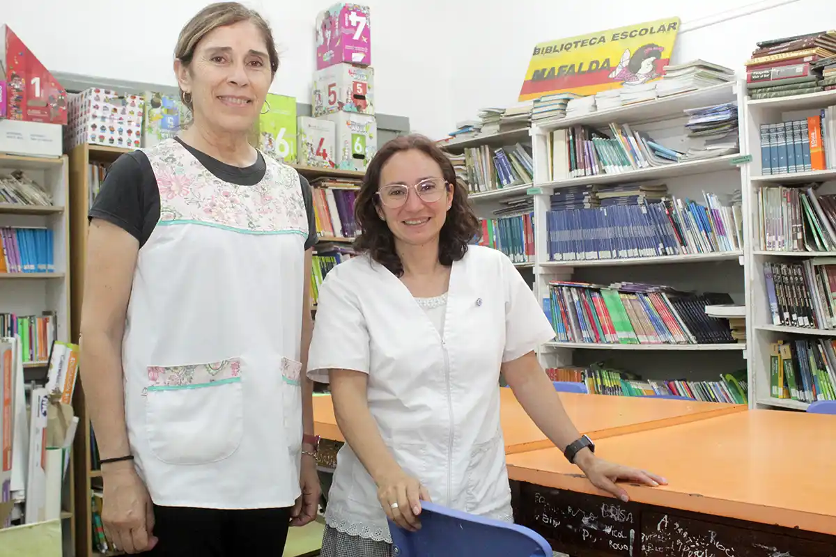 Equipo directivo. Ana Claudia Bustamante y Adriana Zampallone de la Escuela Nº 40