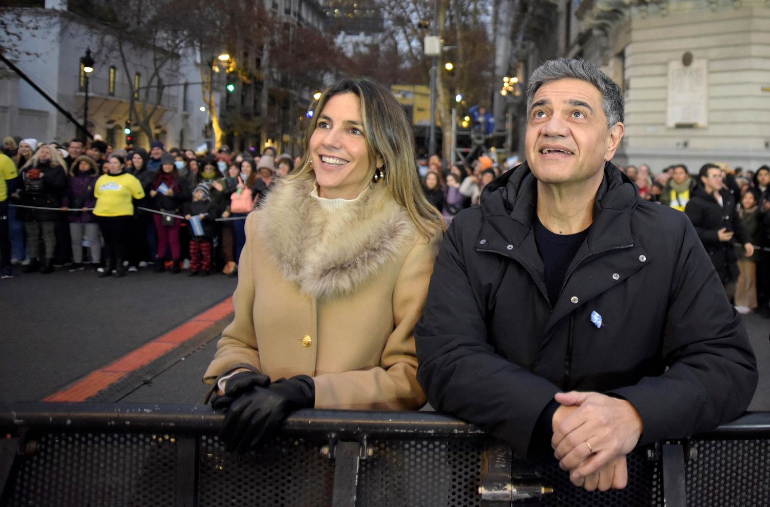 Jorge Macri y su esposa, María Belén Ludueña.