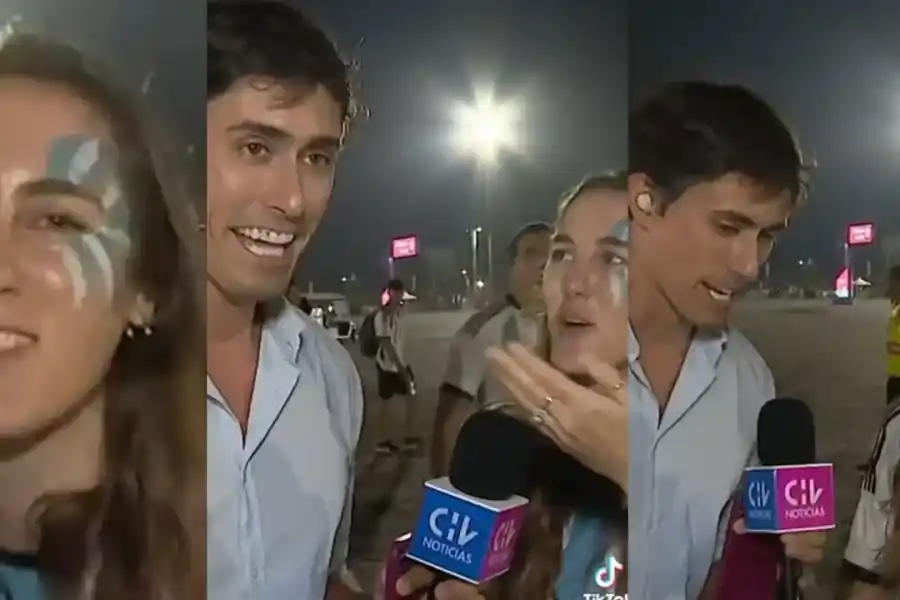 VIDEO | “Sos mas lindo que Vicuña”: una hincha argentina encaró en vivo a un movilero chileno en el Mundial Qatar 2022