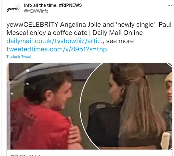 Angelina Jolie prendió las alarmas de los medios. Foto Twitter