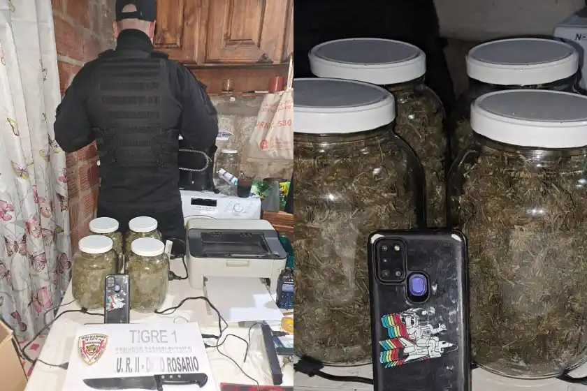 Una joven pidió ayuda por violencia de género y terminó detenida junto a su pareja por tener frascos con marihuana