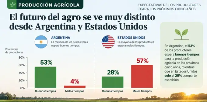Productores argentinos son más optimistas que los de EE.UU. en el agro