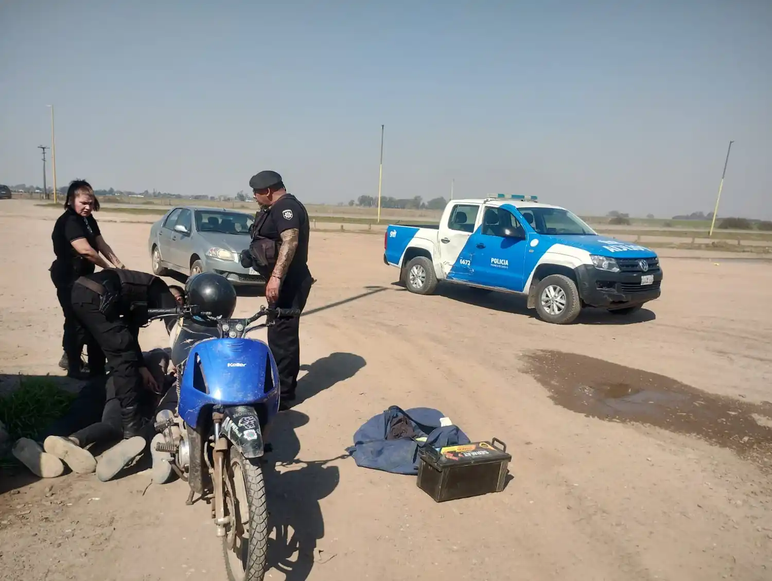 Los dos sujetos fueron detenidos en el cruce de rutas, llegando a Firmat.