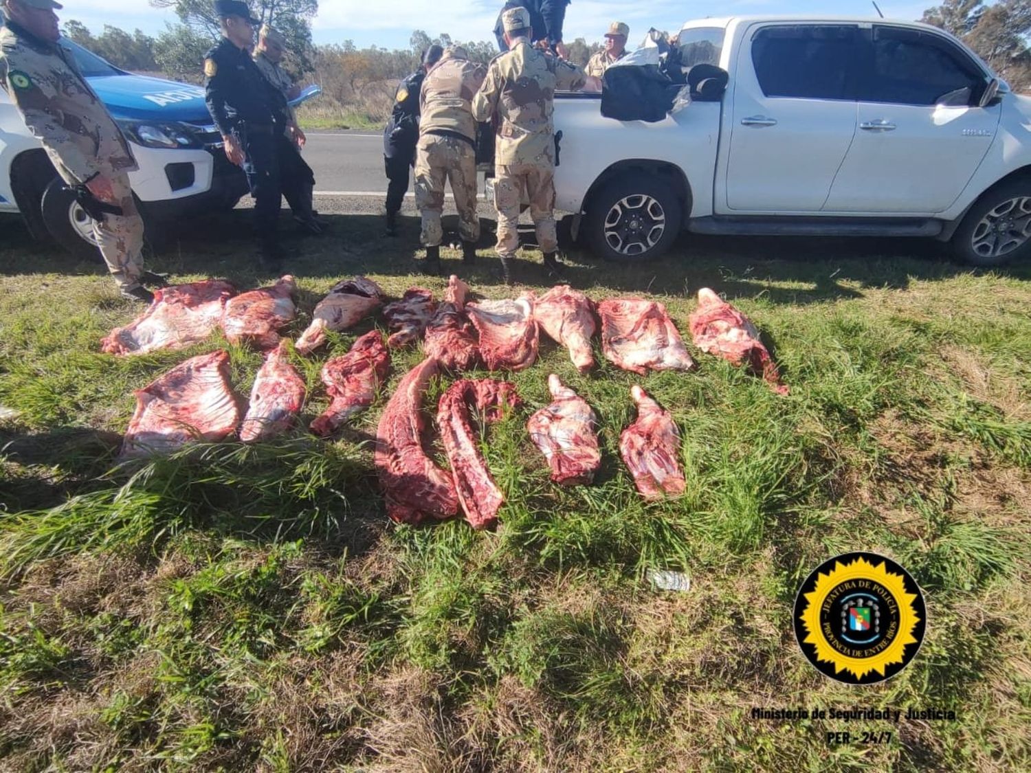 Dos personas fueron arrestadas y secuestraron 1500 kilos de carne por delito de abigeato