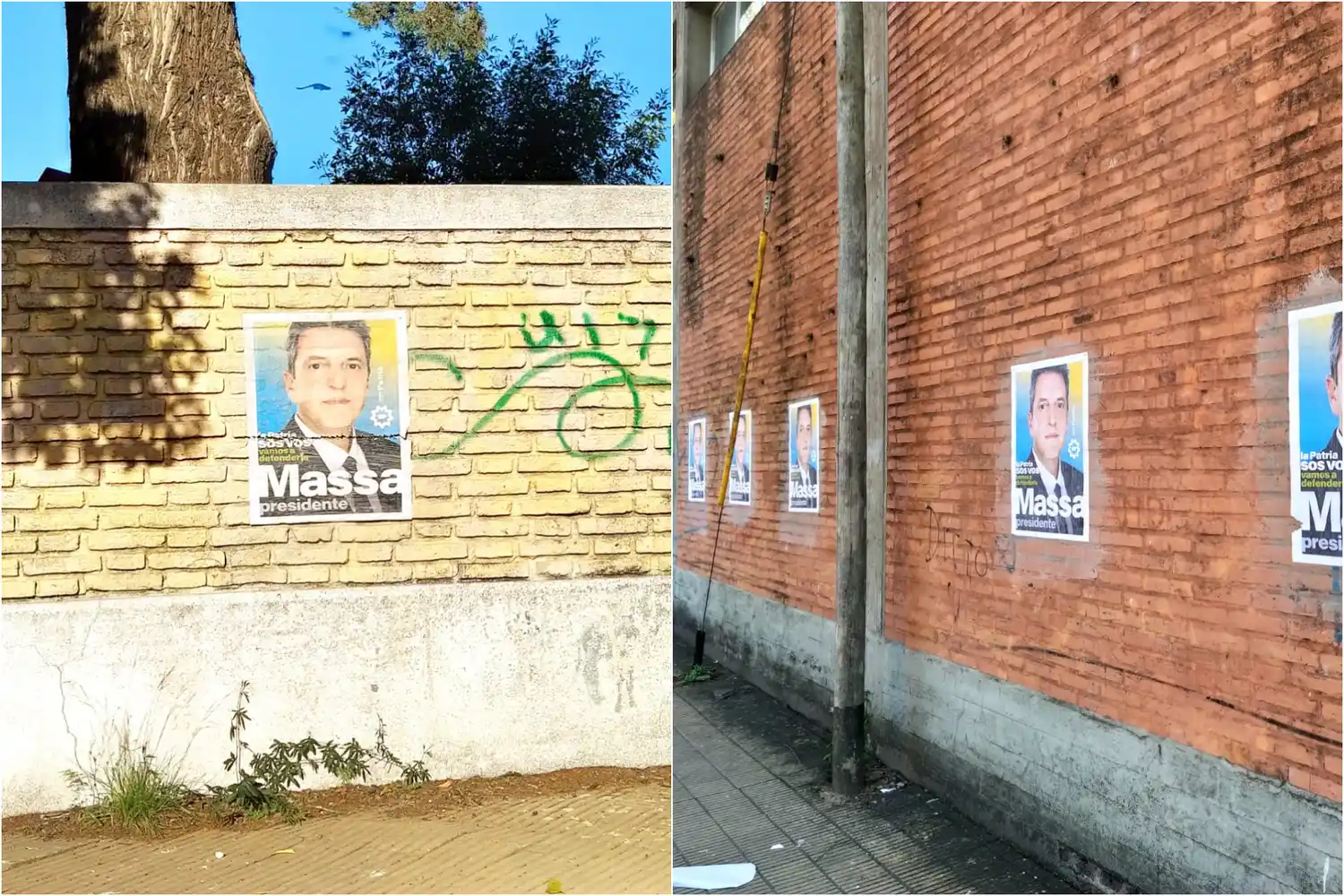 Vandalismo electoral: pegaron afiches de Massa en la escuela Industrial y el jardín 901, dos centros de votación