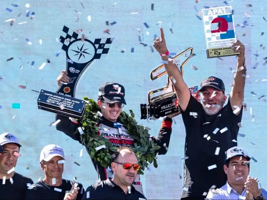 Rodrigo Lugón logró una inolvidable victoria en la final del TN Clase 3 en el Circuito San Juan Villicum.