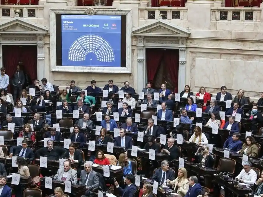 La sesión en Diputados arrancó el miércoles pasadas las 12 cuando se reunió un quórum de 131 legisladores. Crédito: Cámara de Diputados de la Nación