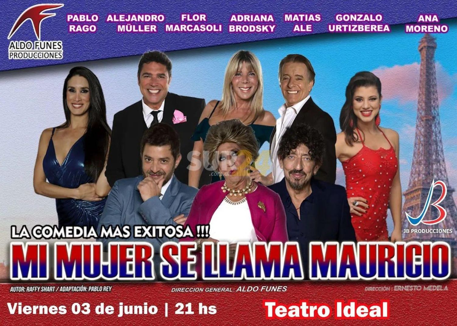 Llega a Venado Tuerto la exitosa comedia “Mi mujer se llama Mauricio”