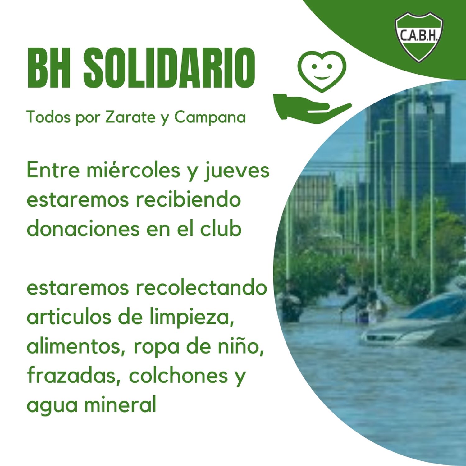 BH Solidario lanza campaña de ayuda para Zárate y Campana