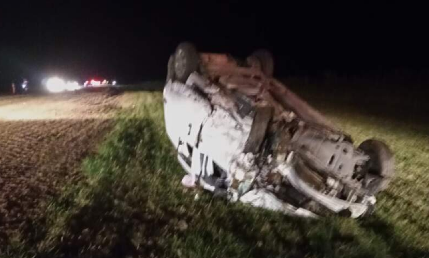 Uno de los vehículos involucrados en el accidente. Foto: Central de Noticias Madariaga.