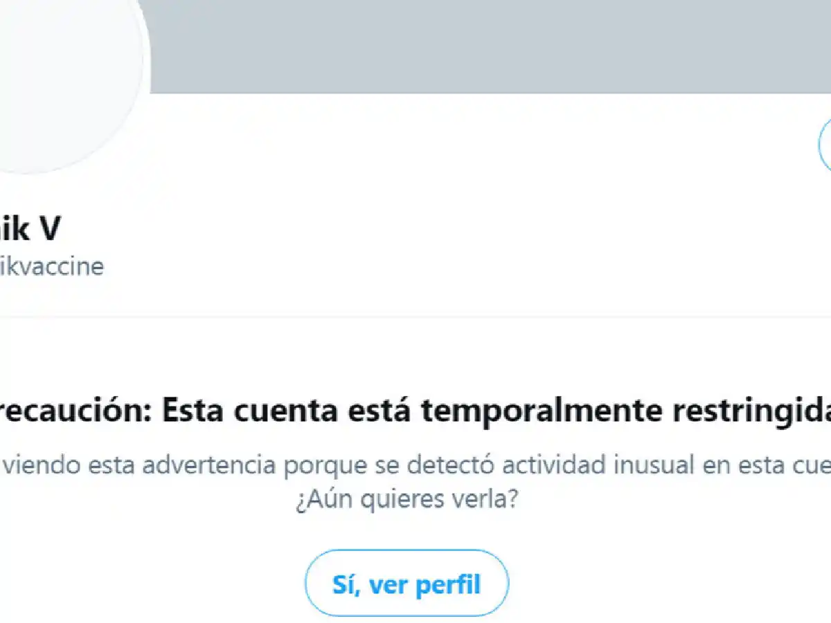 Twitter restringió la cuenta de la Sputnik V por un posible hackeo desde EE.UU.