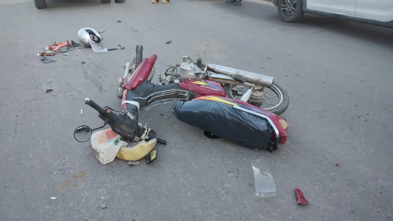 Los daños en la motocicleta fueron importantes.