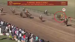 El video del momento en que la jocketa entrerriana cae del caballo