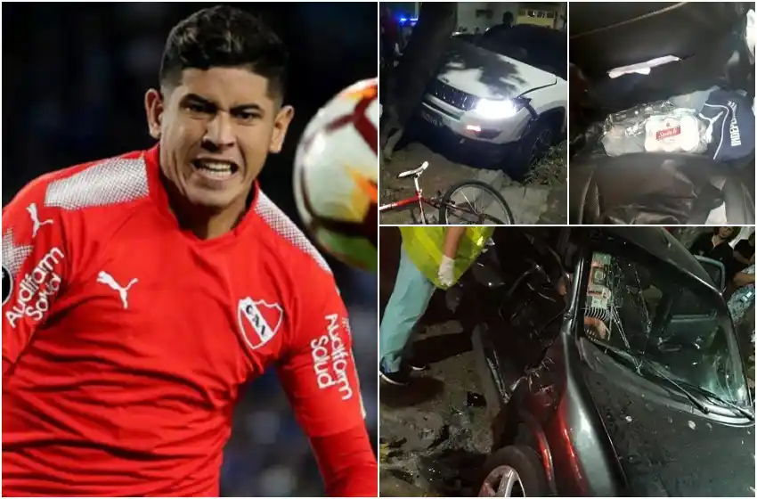 Futbolista de Independiente chocó contra un auto en el que viajaba una joven embarazada