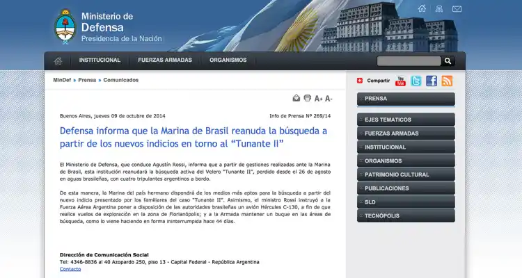 Tunante II: Brasil reanuda la búsqueda del velero