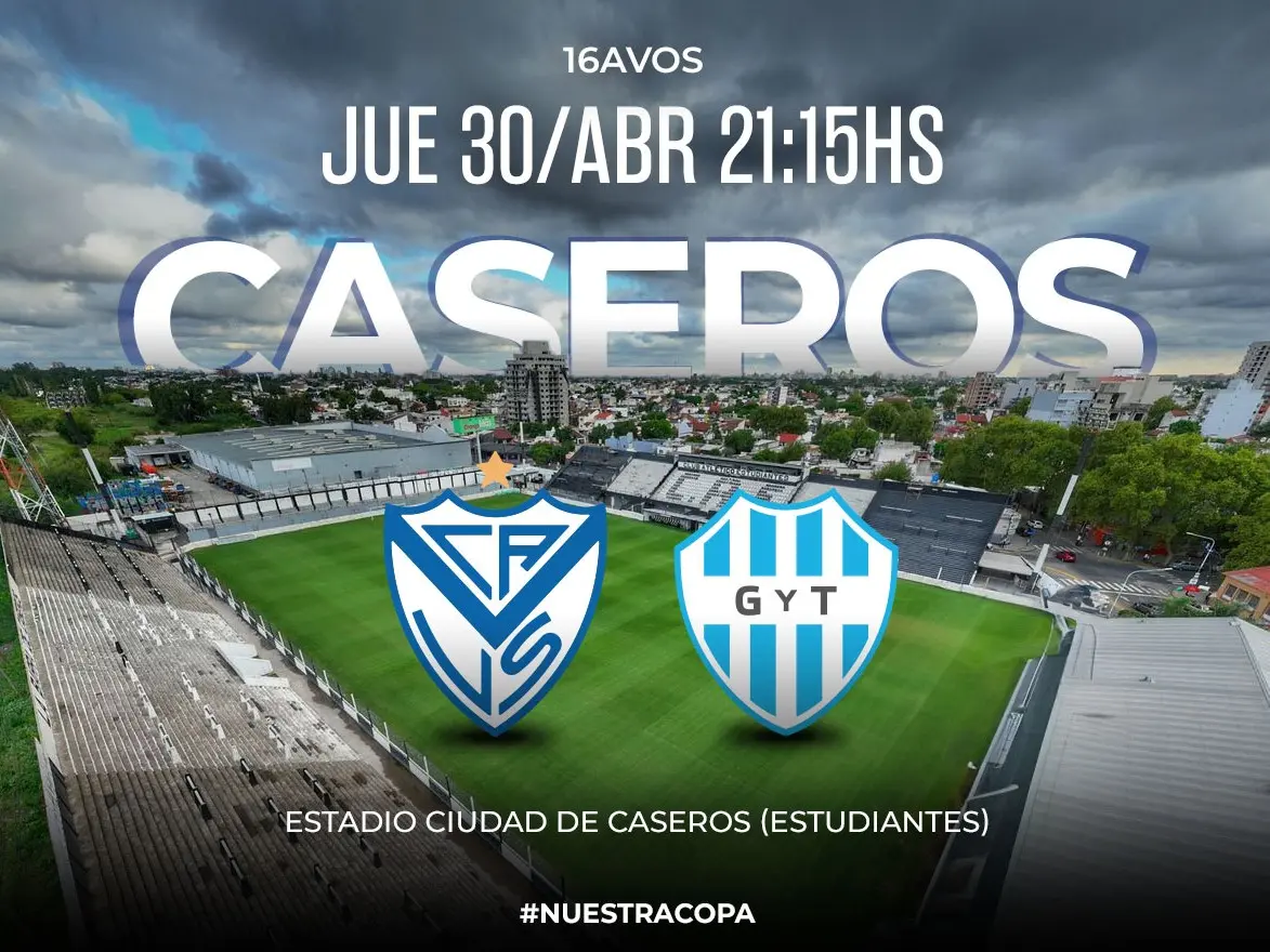 Vélez y Gimnasia y Tiro de Salta se miden a las 21:15 buscando los 8° de final . Foto:Copa Arg.