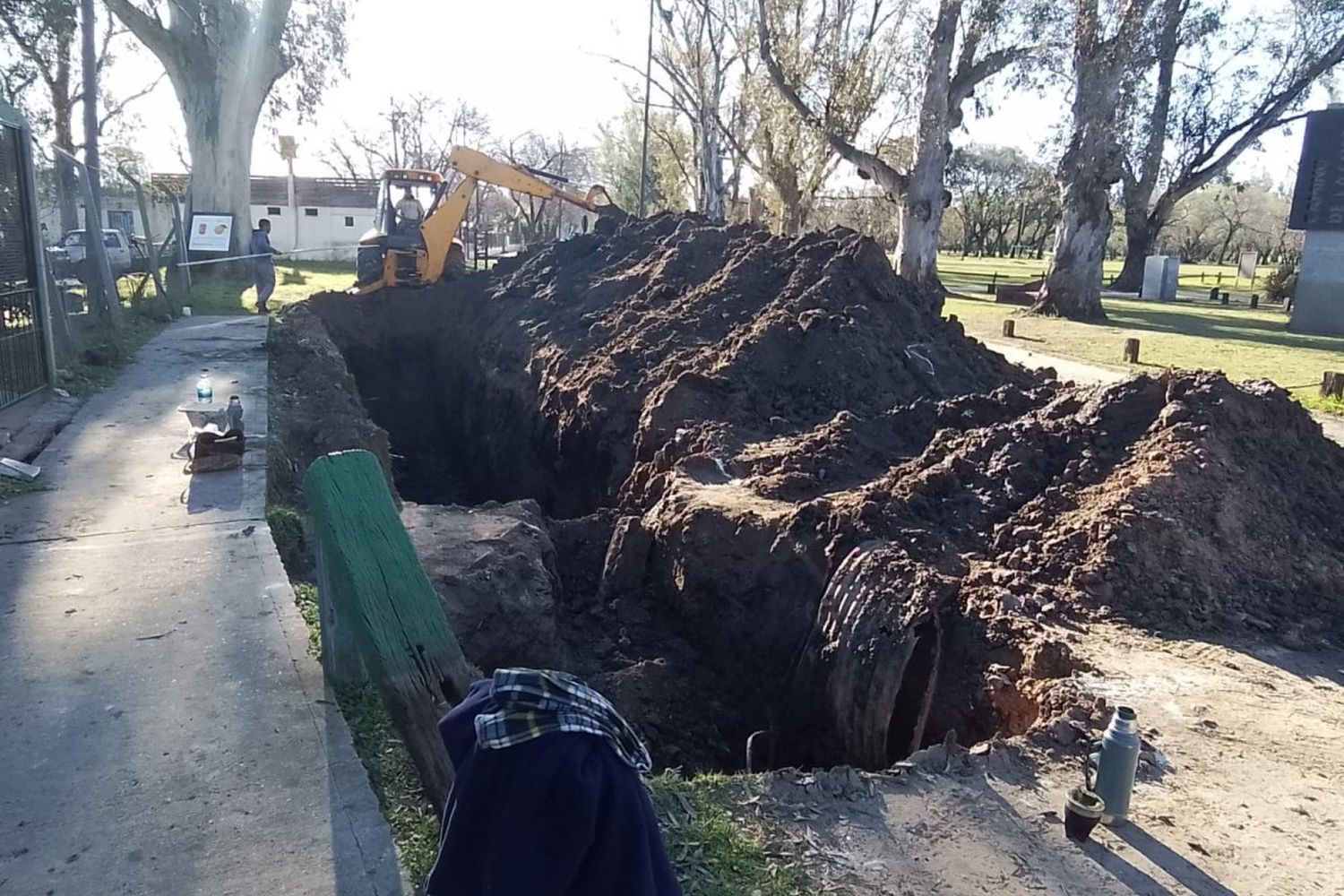 Avanza una obra que mejorará el drenaje en el Parque Unzué