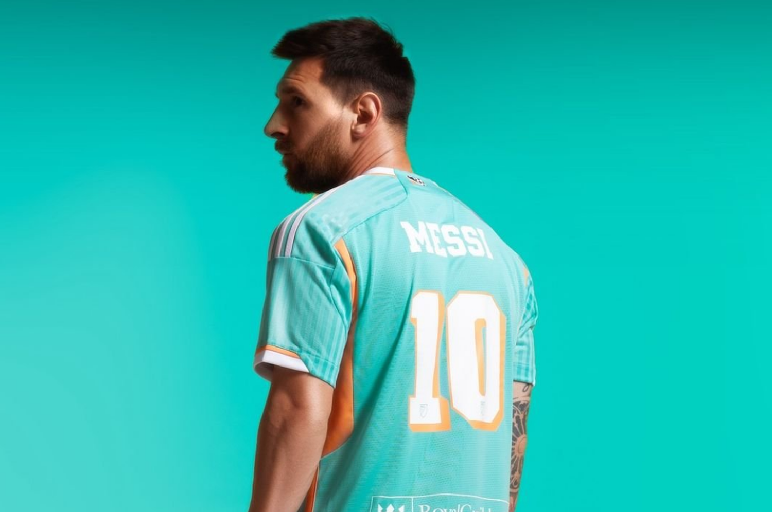 Messi y la nueva camiseta del Inter Miami. (Inter Miami).