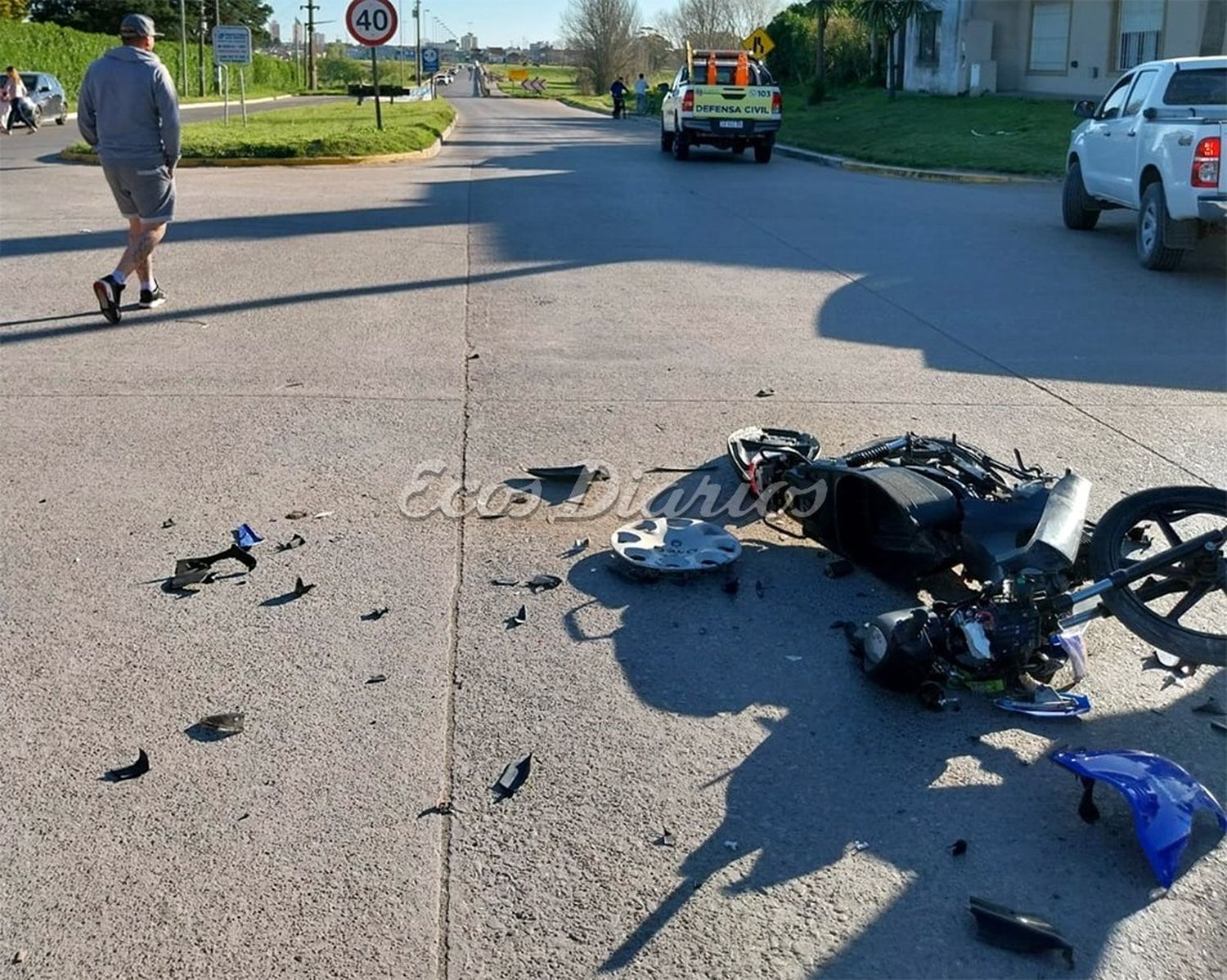 Motociclista herido en un accidente en Quequén