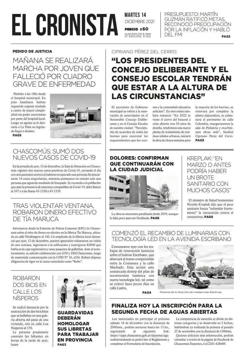 Tapa 14 diciembre 2021