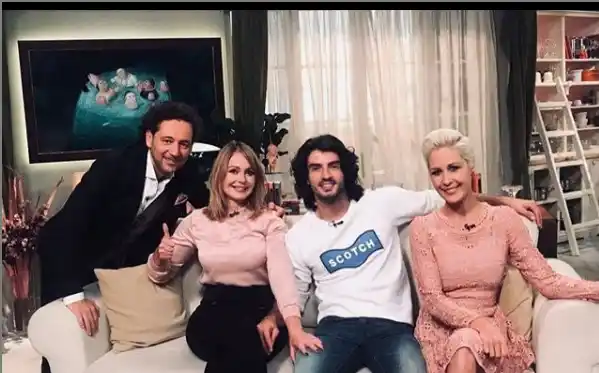 Gaby Spanic durante su visita al magazine en compañía de su bailarín. Foto: Instagram