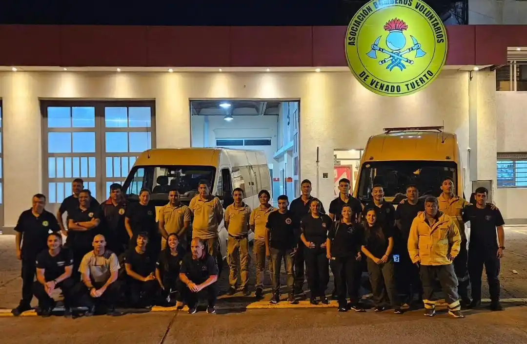 El contingente santafesino en su paso por Venado Tuerto para seguir ruta hacia el sur argentino. Foto: Gentileza.
