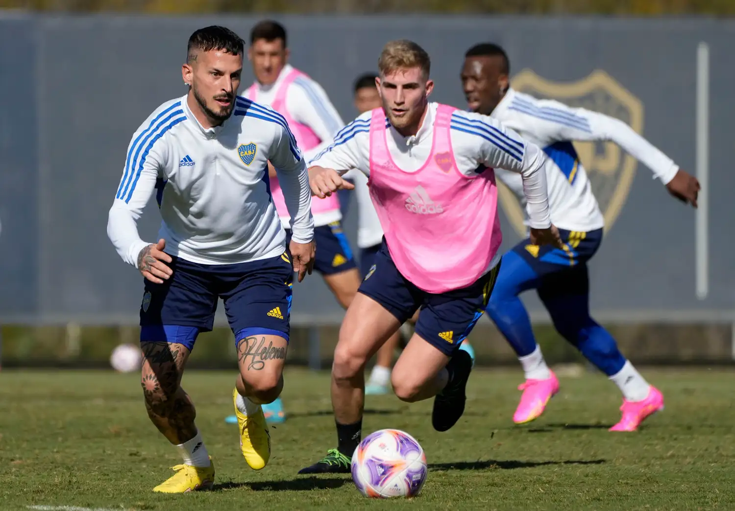 Benedetto y Valentini, en la práctica de ayer.