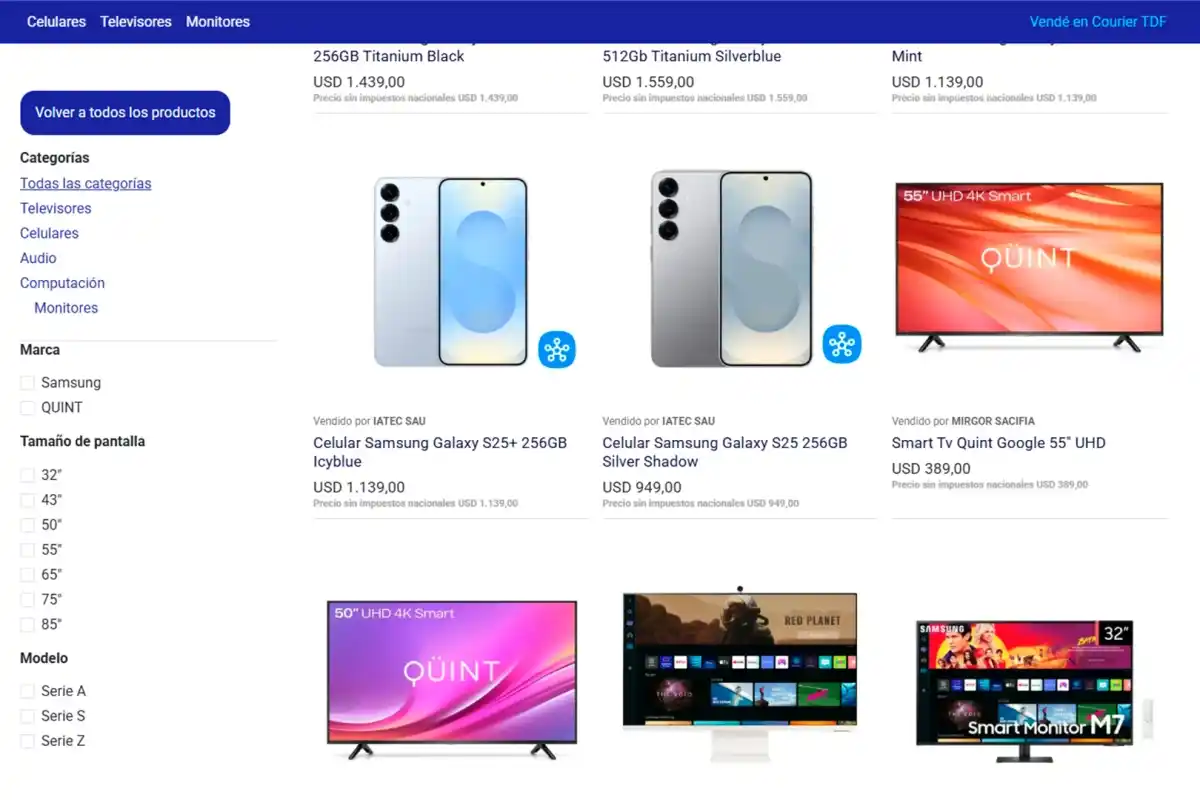 Lanzan venta directa de celulares y televisores desde Tierra del Fuego