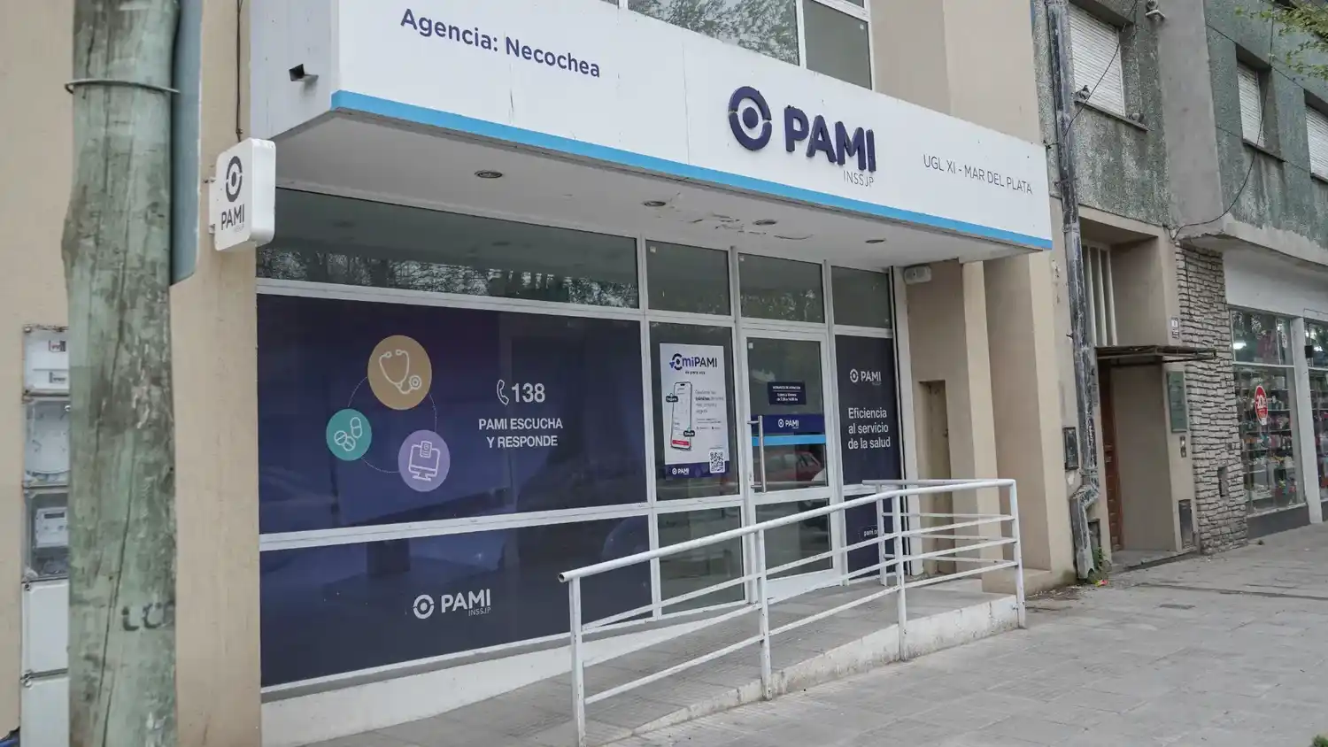 La sede del PAMI Necochea, ubicada en calle 63