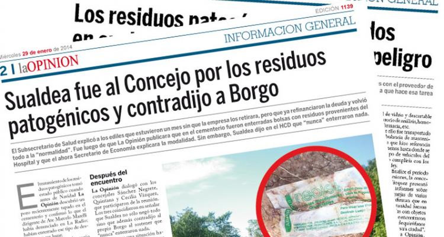 Denuncia penal por los residuos patogénicos