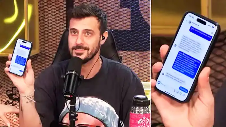 Diego Leuco. En Luzu TV mientras contaba el mensaje de Messi