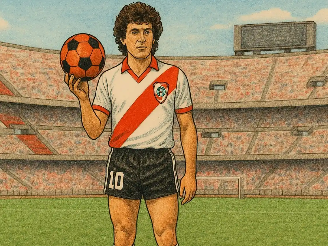 Norberto "Beto" Alonso, con su icónica pelota naranja.