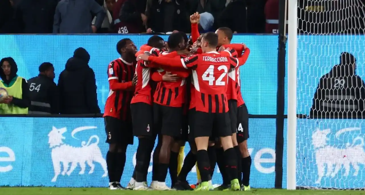 Festejo del equipo de Milan.