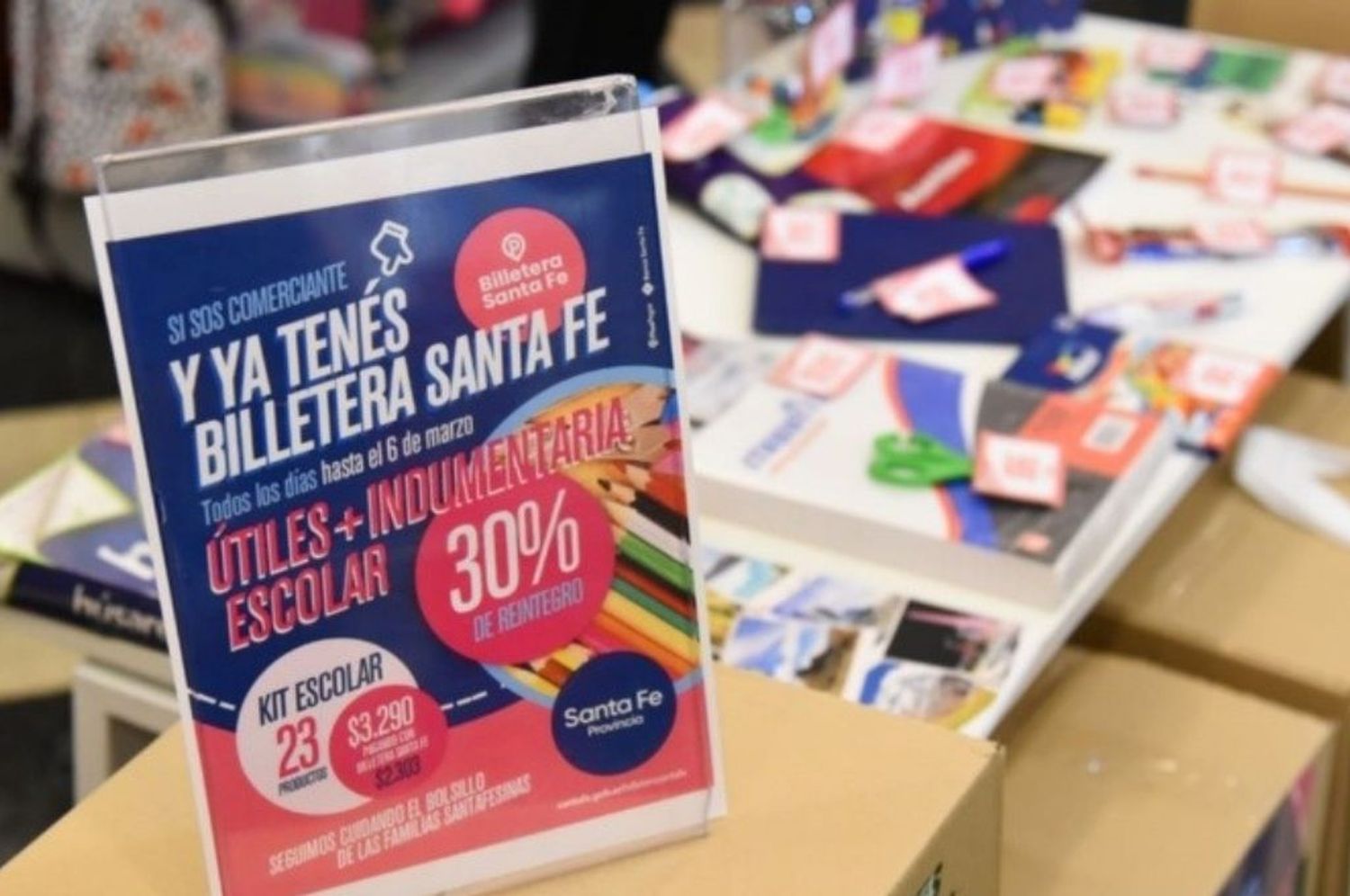 Lanzaron canasta escolar con reintegro de Billetera Santa Fe todos los días