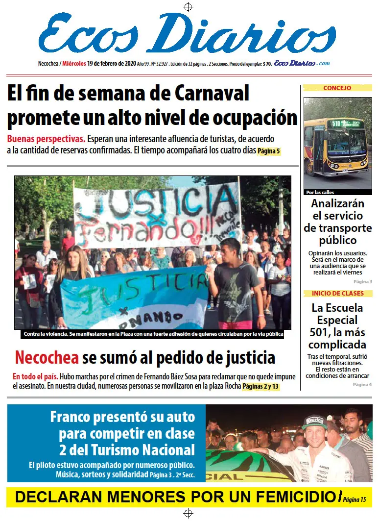 Tapa del 19 de febrero de 2020