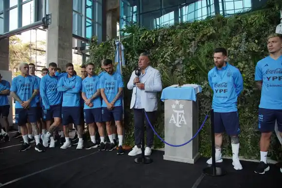 Dirigentes de Atlético Rafaela presentes en la designación del nuevo nombre al predio de AFA