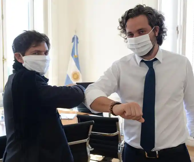 Kicillof con Cafiero en la Casa Rosada: Presentó su propuesta de "cuarentena administrada"