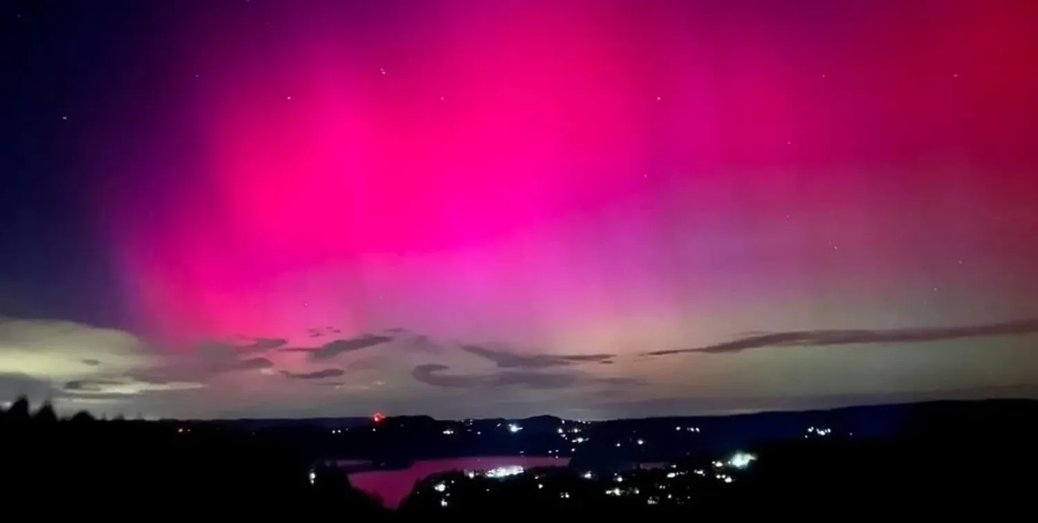 El espectáculo desde Bochnia y Tarnów, al sur de Polonia.