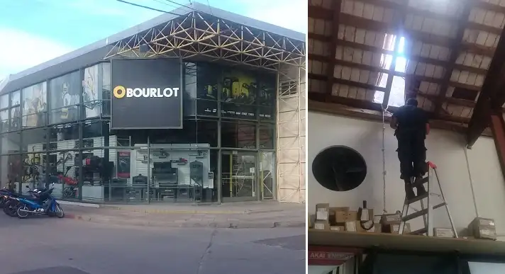 Por el techo, entraron a robar a Bourlot