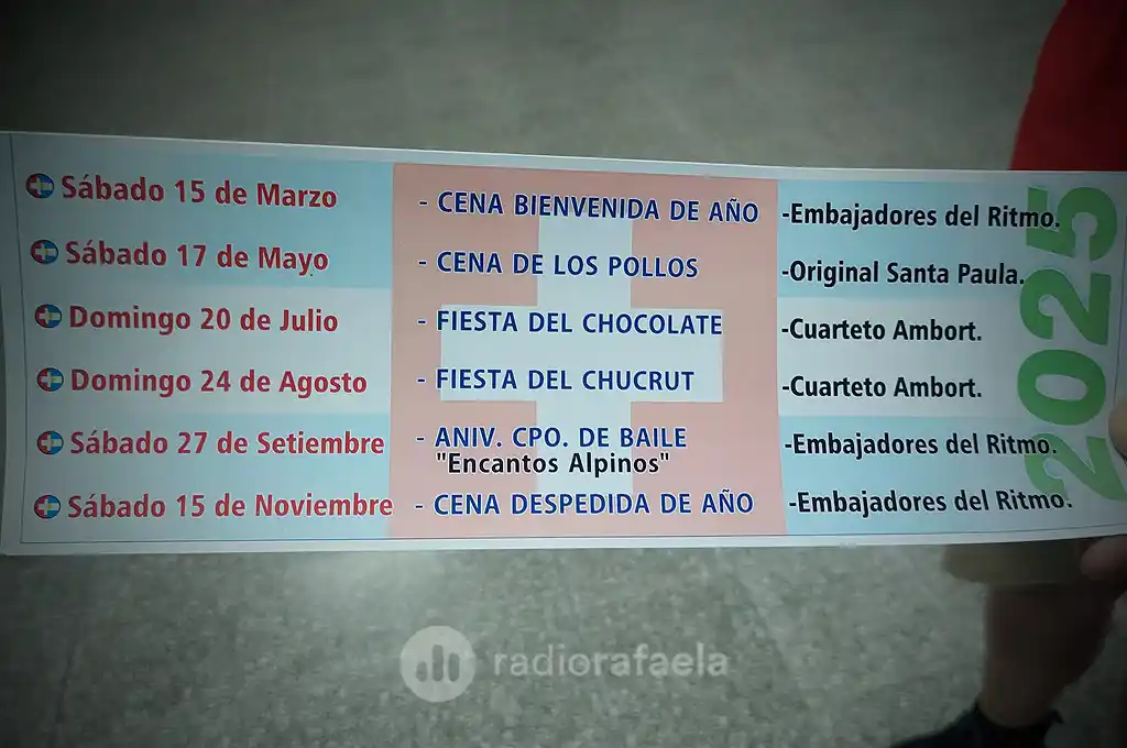 Roberto Albrecht - Presidente / Mariano Forni -  Secretario 	La Sociedad Suiza tiene un cronograma completo de fiestas para este año - 1