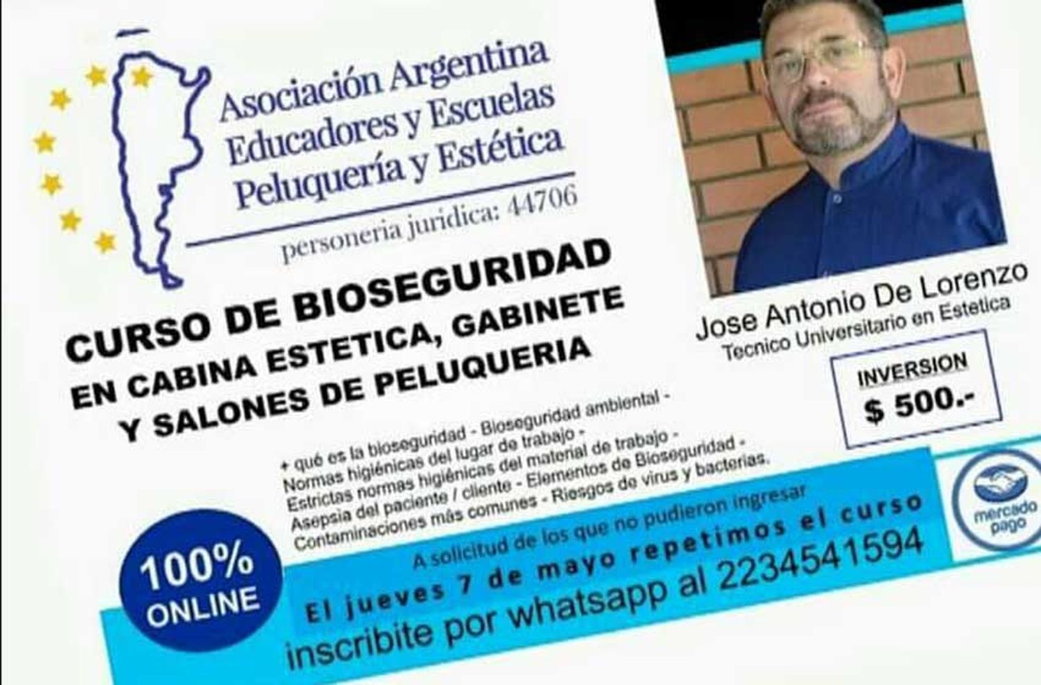 Hicieron el protocolo de peluquerías y ahora cobran $ 500 por un curso de bioseguridad