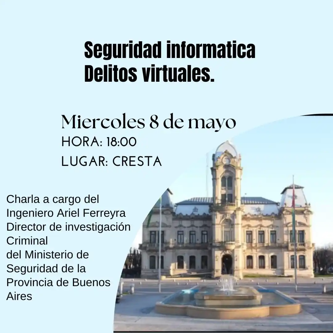 Darán una charla en el CRESTA sobre Seguridad Informática y Delitos Virtuales